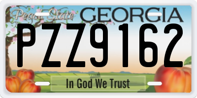 GA license plate PZZ9162