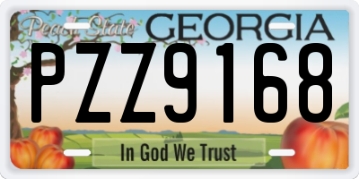 GA license plate PZZ9168