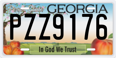 GA license plate PZZ9176