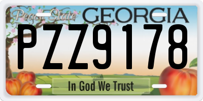 GA license plate PZZ9178