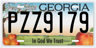 GA license plate PZZ9179