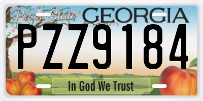 GA license plate PZZ9184