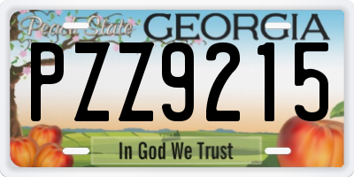 GA license plate PZZ9215