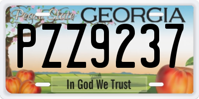 GA license plate PZZ9237