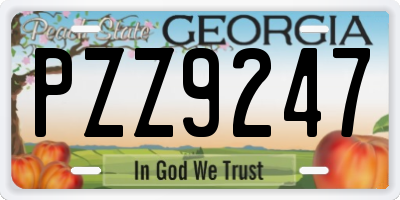 GA license plate PZZ9247