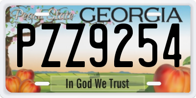 GA license plate PZZ9254