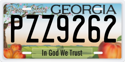 GA license plate PZZ9262