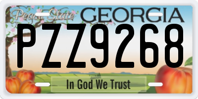 GA license plate PZZ9268