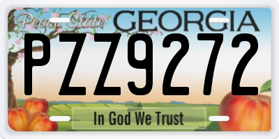 GA license plate PZZ9272