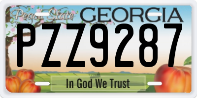 GA license plate PZZ9287
