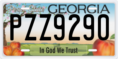 GA license plate PZZ9290