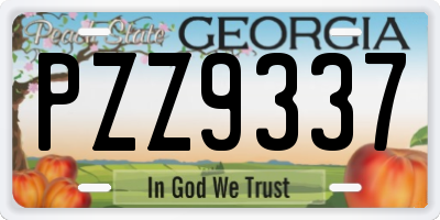 GA license plate PZZ9337