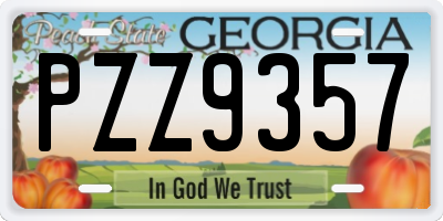 GA license plate PZZ9357
