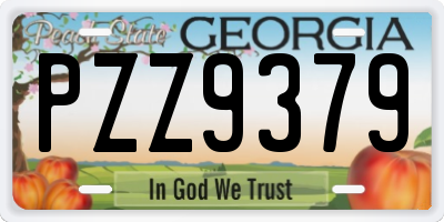 GA license plate PZZ9379