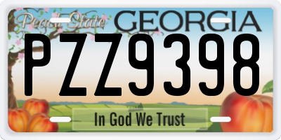 GA license plate PZZ9398