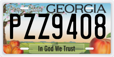 GA license plate PZZ9408
