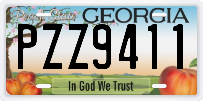 GA license plate PZZ9411