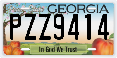 GA license plate PZZ9414