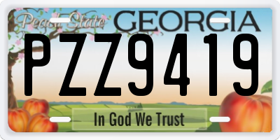 GA license plate PZZ9419
