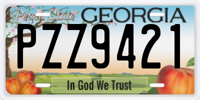 GA license plate PZZ9421