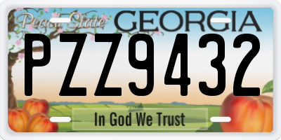 GA license plate PZZ9432