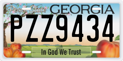 GA license plate PZZ9434