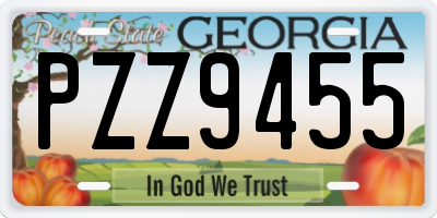 GA license plate PZZ9455