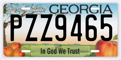 GA license plate PZZ9465
