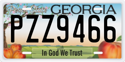 GA license plate PZZ9466