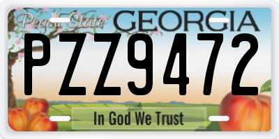 GA license plate PZZ9472