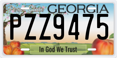 GA license plate PZZ9475