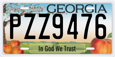 GA license plate PZZ9476