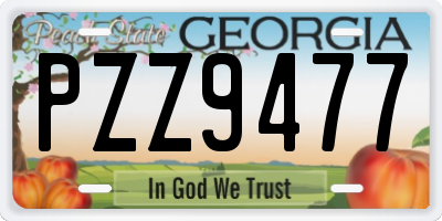 GA license plate PZZ9477