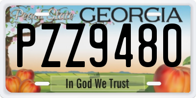 GA license plate PZZ9480