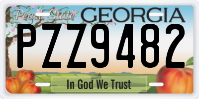 GA license plate PZZ9482