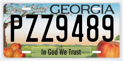 GA license plate PZZ9489