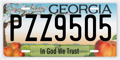 GA license plate PZZ9505