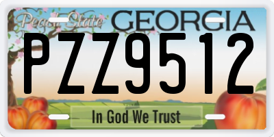 GA license plate PZZ9512