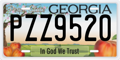 GA license plate PZZ9520