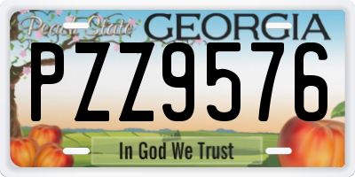 GA license plate PZZ9576