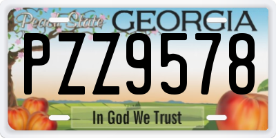 GA license plate PZZ9578