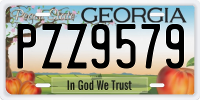 GA license plate PZZ9579