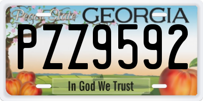 GA license plate PZZ9592