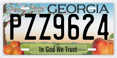 GA license plate PZZ9624