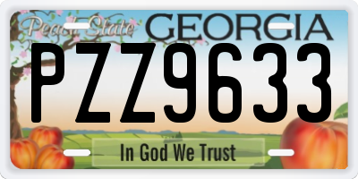 GA license plate PZZ9633