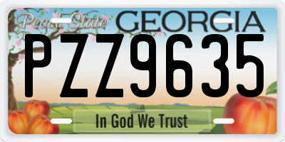 GA license plate PZZ9635