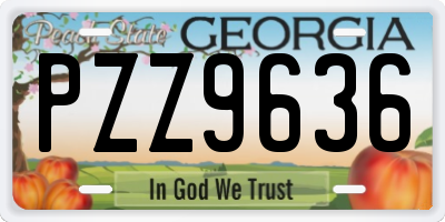 GA license plate PZZ9636
