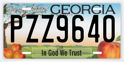 GA license plate PZZ9640