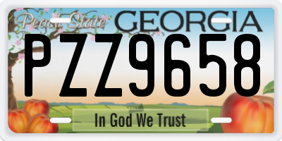 GA license plate PZZ9658