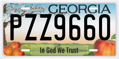 GA license plate PZZ9660